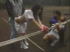 Japanese Punks Fuck Two Innocent Nippon Girls in Tennis Court