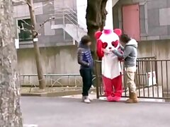 Japan Mascot Girl goes wild with Double penetration