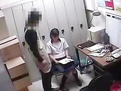 Horny Japanese Schoolgirl gets fucked by Nippon Janitor in Tokyo Locker room Porn