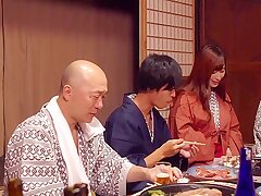 Japanese Wife's Group Gangbang Trip with Cuckold Hubby on Nippon Porn Tour