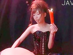 Japanese girl's pussy filled with toy pleasure in XXX Tokyo session.